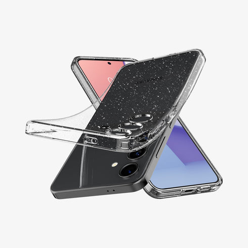 ACS07285 - Galaxy S24 Ultra Case Liquid Crystal Glitter in Crystal Quartz showing the back